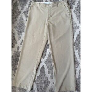 FootJoy Golf Pants Mens 36x30 Athletic Fit 5 Pocket Pleated Beige Stretch